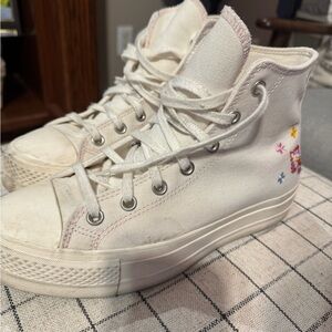 Converse Floral High Tops Size 9
